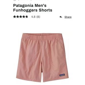 Patagonia Funhoggers Cotton Shorts 6" Sunfade Pink  Size XXL  New Hiking Outdoor
